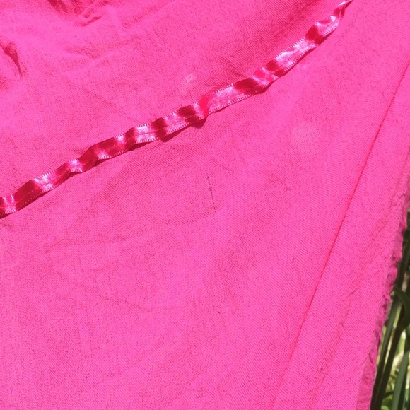 💃🏻PINK HANDKERCHIEF DRESS FUSCHIA GAUZE Sz S - Picture 10 of 16